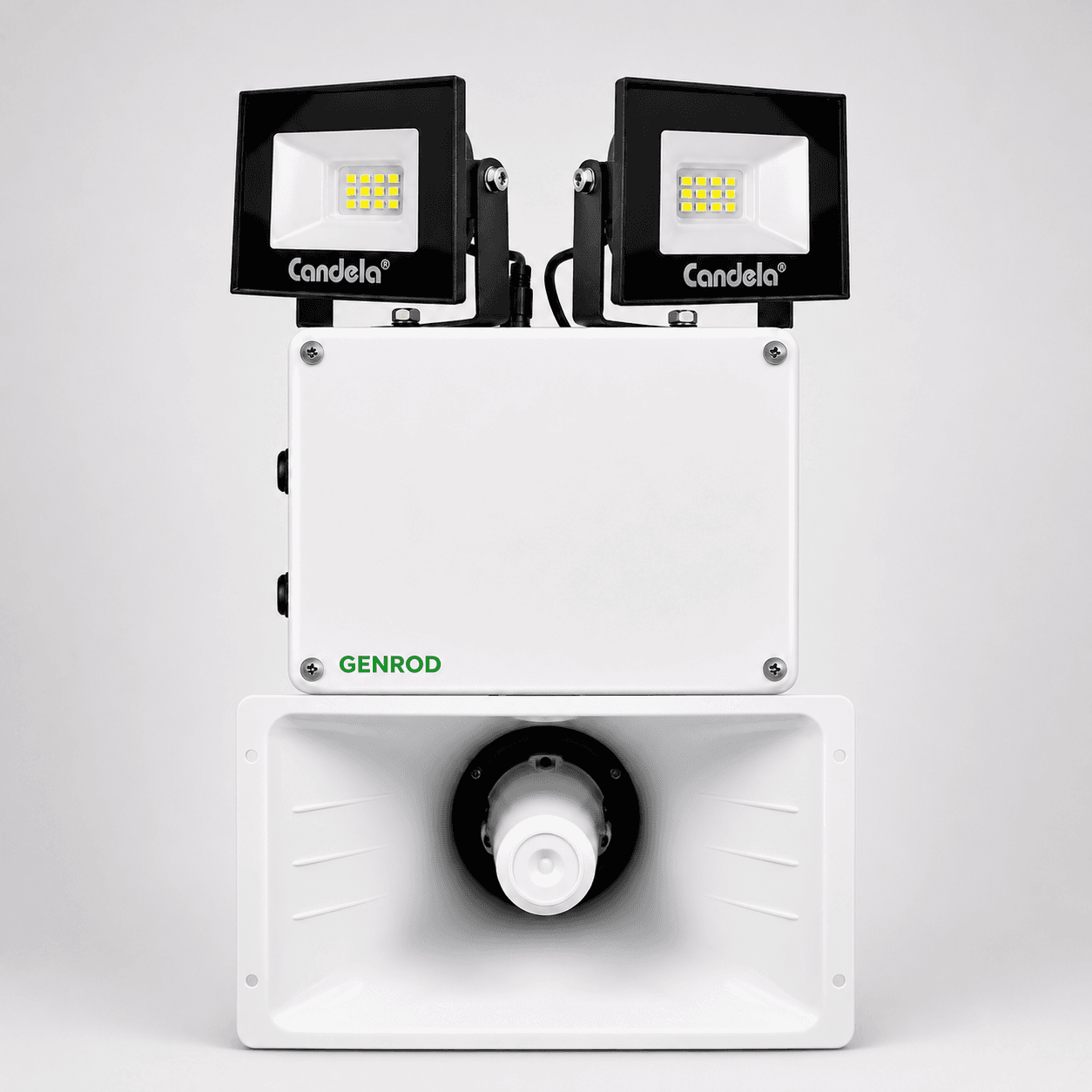 Kit ECO — alarma vecinal con doble sirena, baliza y reflectores LED